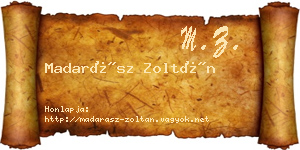 Madarász Zoltán névjegykártya